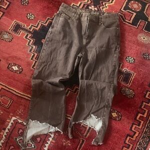 Brown Distressed stretch denim jeans 8P